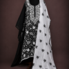 Elegant Black and White Viscose Georgette Salwar Suit