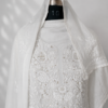 Pure White Tone-on-Tone Handwork Threadwork Suit for Women with Elegant Embroidered Ethnic Design