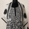 Premium Pure Viscose Georgette Black White Ethnic Suit for Women