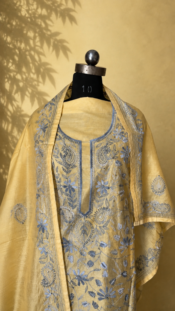 IMG_6584 Lucknowi Handwork Suit with Thread Work Embroidery | Ethnic Wear