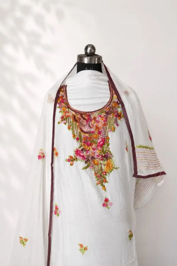 Pure Dyeable White Hand Work Suit Pure Dyeable White Hand Work Suit