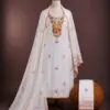 Pure Dyeable White Hand Work Suit