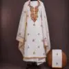 Pure Dyeable White Hand Work Suit